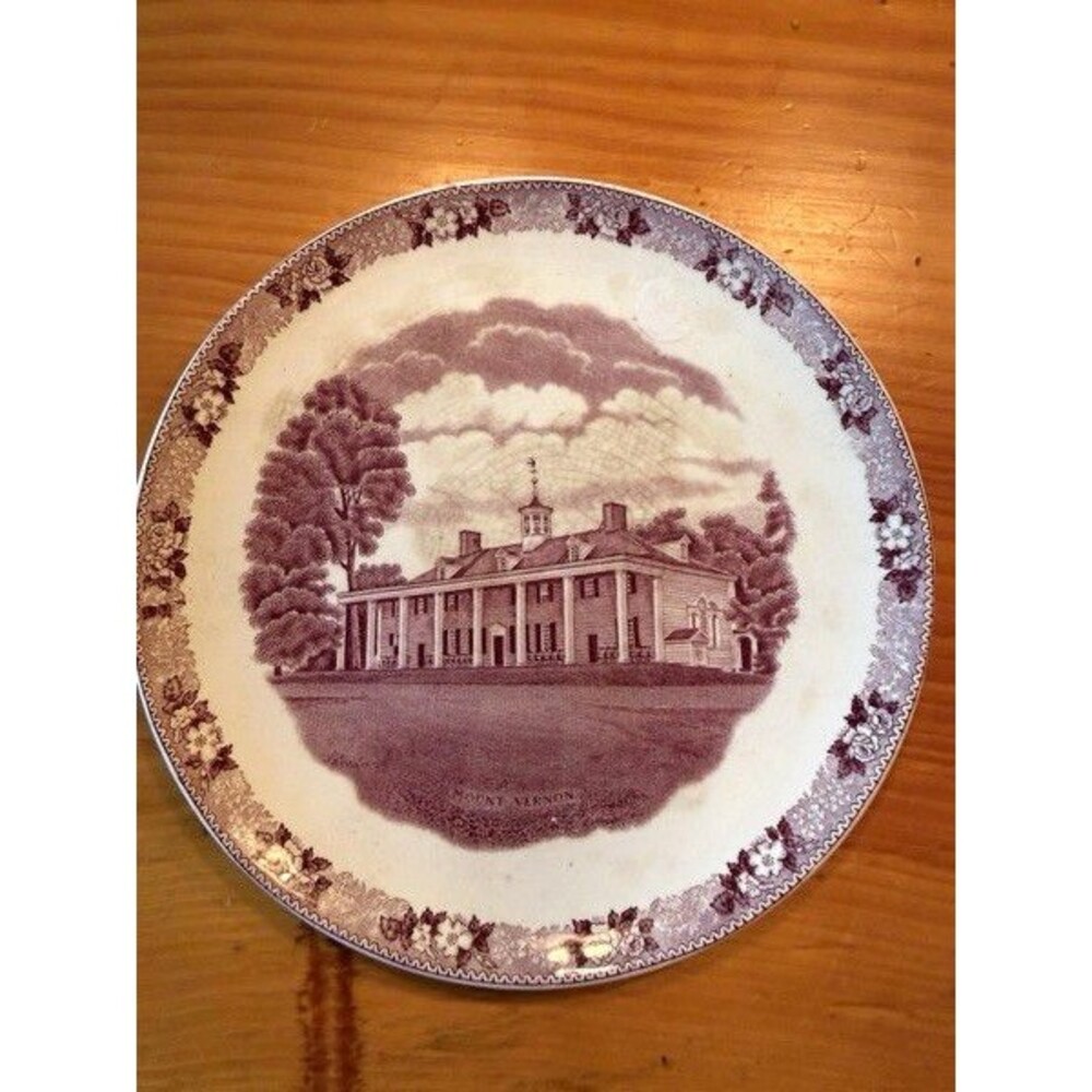 Old English Staffordshire Ware Mount Vernon Virginia Collector Plate